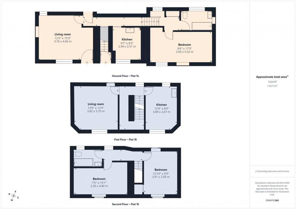 Floorplan for BLOCK OF FLATS - Long Ground, Frome