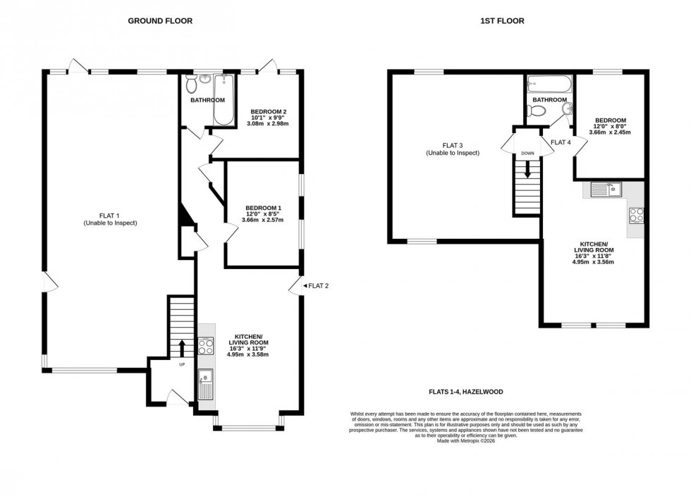 Floorplan for BLOCK OF 4 FLATS - Broadway, Chilcompton, Radstock