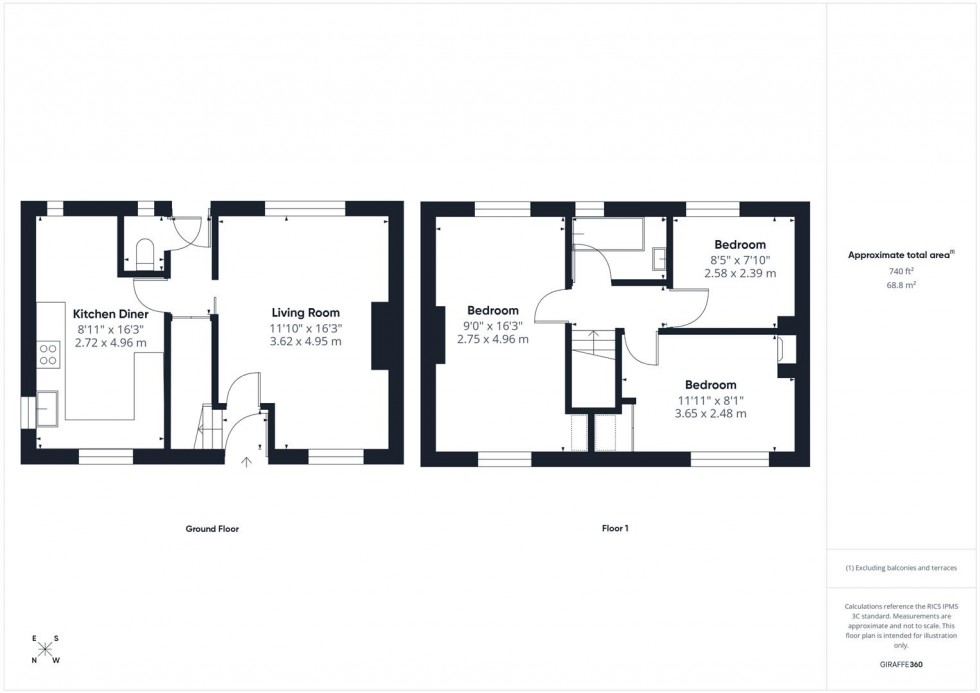 Floorplan for Tiverton Walk, Speedwell, Bristol